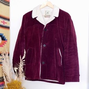 Burgundy corduroy with sherpa interior Jacket